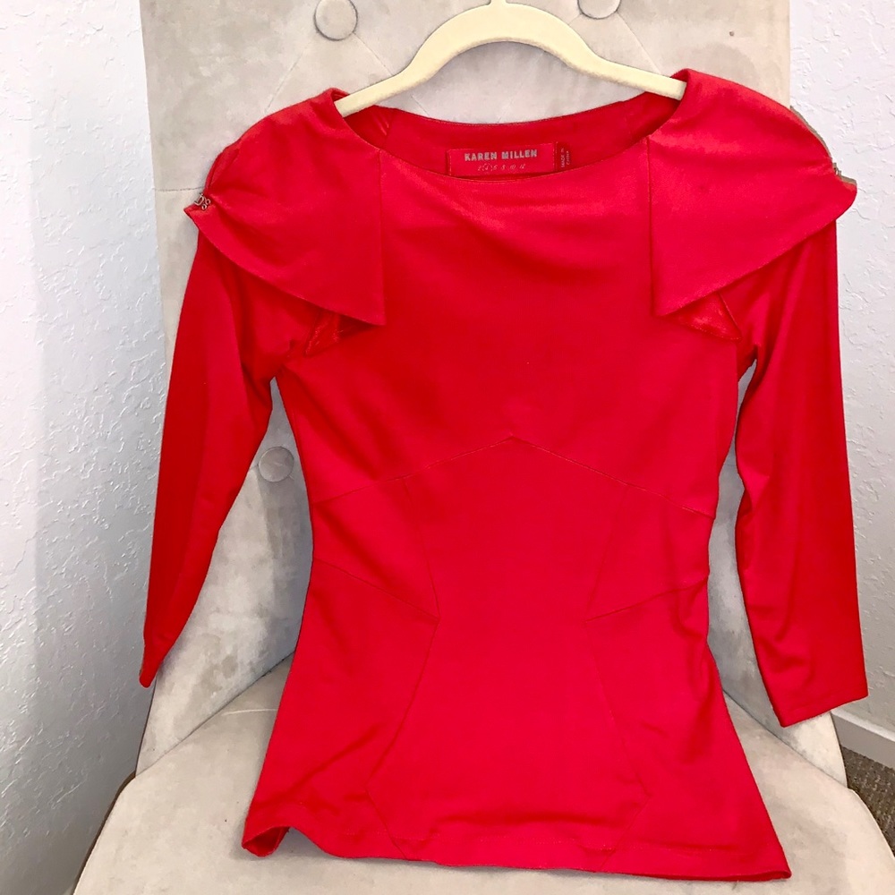 Karen Millen Red Fitted Blouse